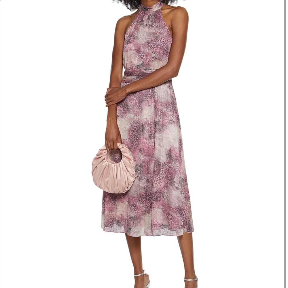 ML Monique Lhuillier Pink and silver dress